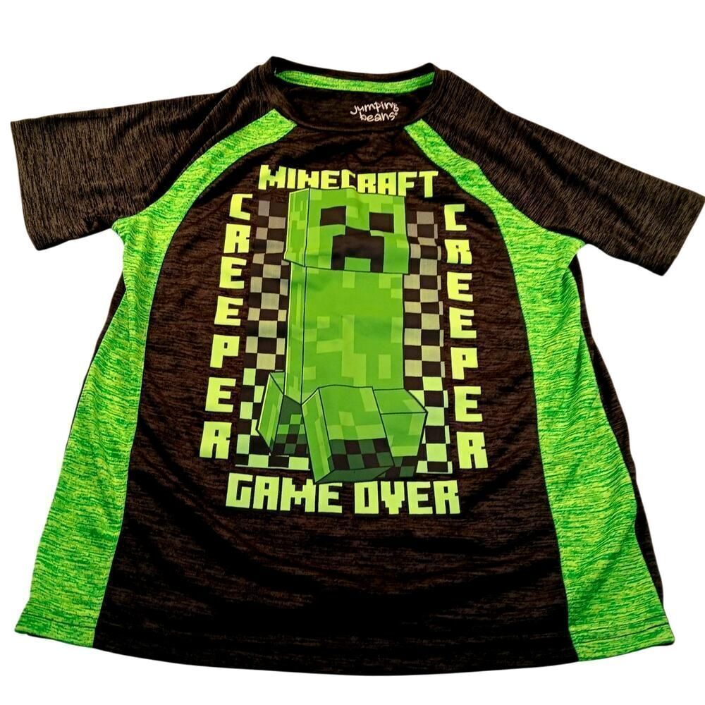 Jumping Beans Boys Minecraft Gray/Black & Green T-Shirt - Size 10